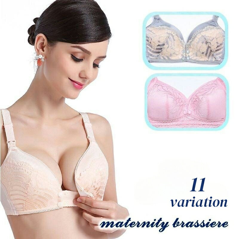 送料無料 マタニティブラ 授乳ブラ ブラジャー 下着 レディース 女性 単品 おしゃれ かわいい 妊婦 産前 産後 ママ 前開き 3/4カップ 4段ホック スナップボタン インナー 調整可能 レース 婦人用 上品