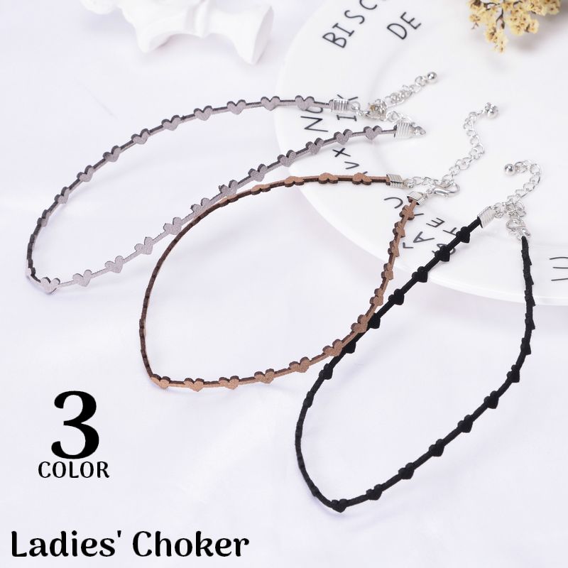 送料無料 チョーカー レディース 女性 アクセサリー ネックレス ペンダント 首飾り ハート 可愛い アジャスターチェーン付き プレゼント