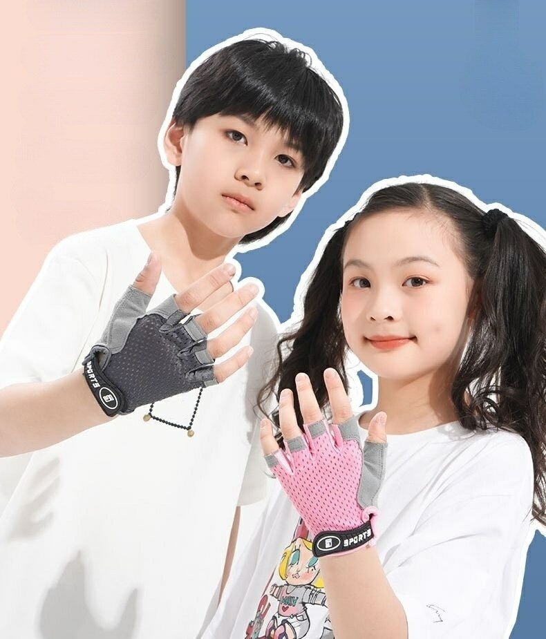 送料無料 スポーツグローブ キッズ用 グローブ 手袋 半指グローブ ハーフフィンガー 指無し キッズ 子ども 子供 男の子 女の子 ユニセックス 子ども用ファッション小物 ファッション雑貨 バイク 自転車 鉄棒 野球 乗馬 スポーツ 運動 滑り止め メッシュ 面ファスナー マジッ 2
