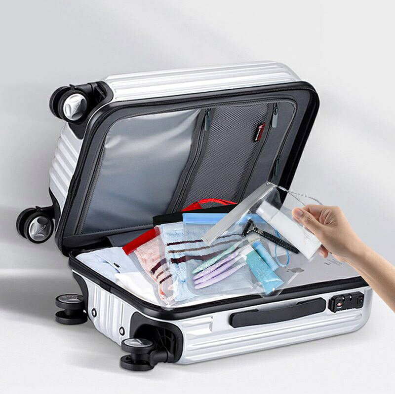 送料無料 トラベルポーチ 化粧ポーチ クリアポーチ 旅行用品 パッキング ストラップ付き 透明 クリア 中身が見える 旅行 出張 お泊り ポータブル 持ち運び 洗面用具 スキンケア 防水 便利 シンプル 小分け plusnao-10420735 Plus Nao サンプル画像2