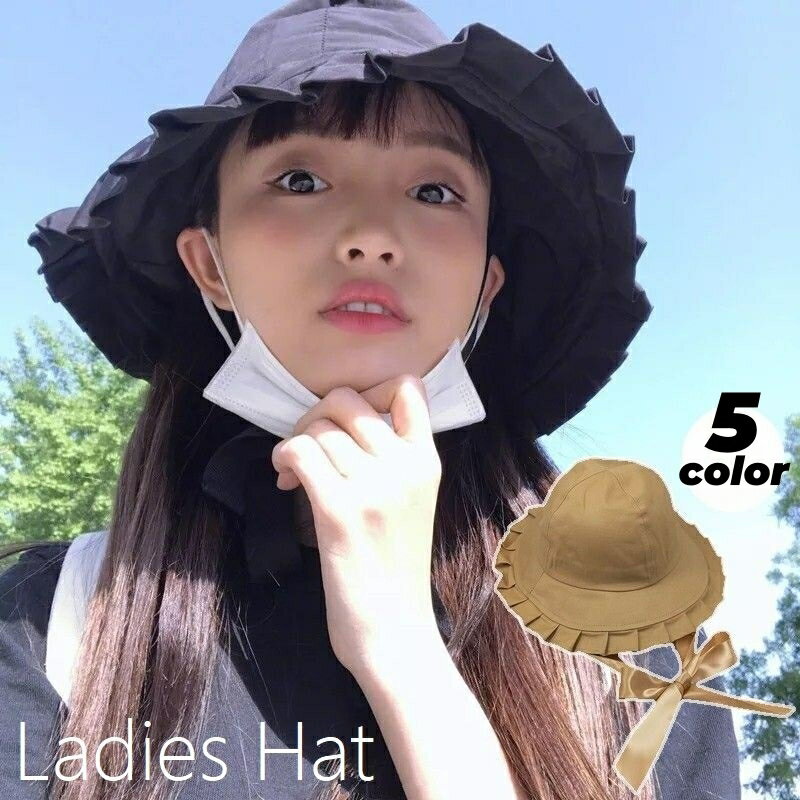 黒いフリルデザインのカジュアルハットワンダフルワールドピコフリル帽子 黒いフリルデザインのカジュアルハットワンダフルワールドピコフリル帽子