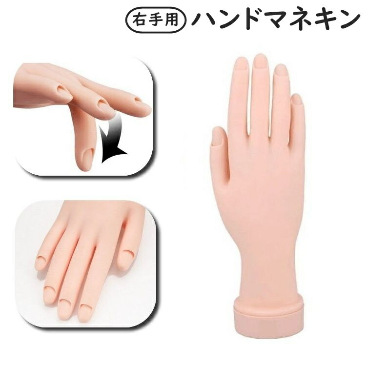 送料無料 ハンドマネキン ネイル練習用 右手用 ネイルアート用品 ハンドトルソー トレーニングハンド マニキュア ジェルネイル ネイルケア ネイルサロン セルフネイル ディスプレイ 曲がる 訓練 練習 plusnao-10422958 Plus Nao パッケージ画像
