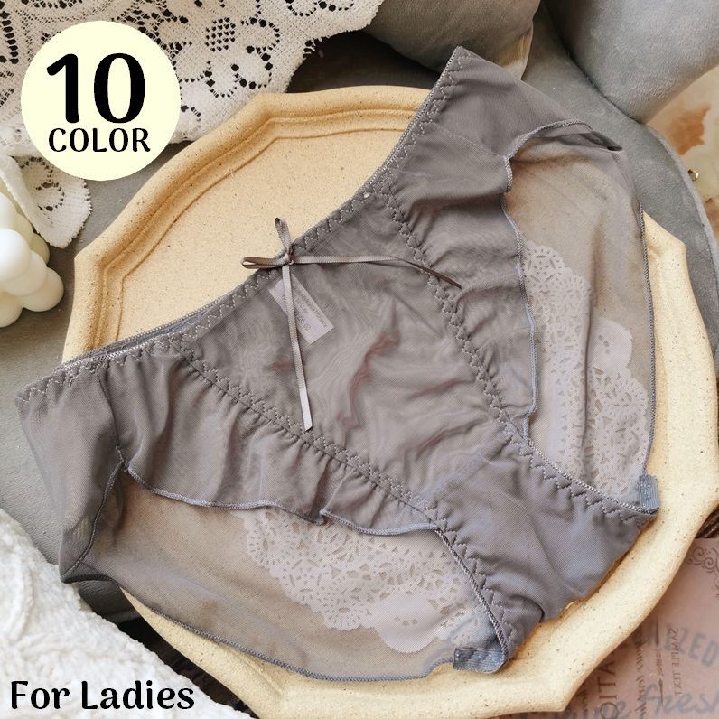 送料無料 ヒップハンガーショーツ レディース 下着 パンツ ローライズ フルバック 薄手 メッシュ 通気性 伸縮性 シースルー セクシー