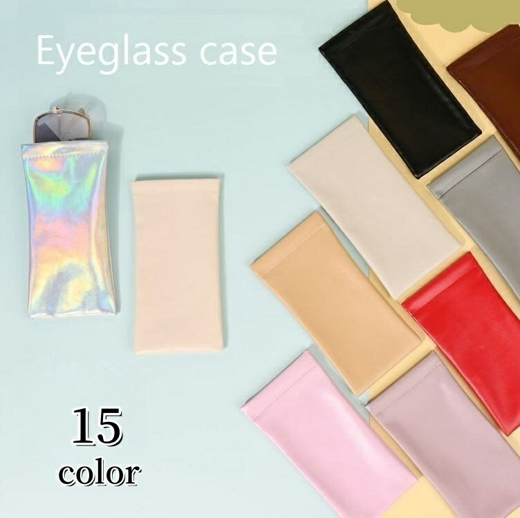 送料無料 メガネケース サングラスケース ばね口 眼鏡入れ レザー調 めがね収納 サングラスポーチ 無地 シンプル コンパクト 携帯 持ち運び ブラック ブラウン ホワイト ベージュ ピンク ブルー
