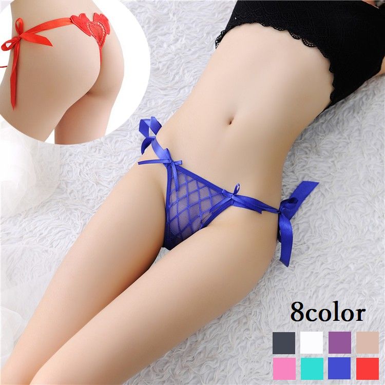 送料無料 Tバックショーツ レディース ショーツ 紐パン リボン レース インナー パンツ 下着 セクシー ..