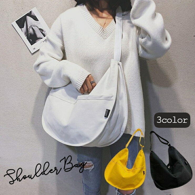 送料無料 ショルダーバッグ レディース 斜めがけ 肩掛け 大人 帆布 キャンバス 三日月 かわいい ファス..