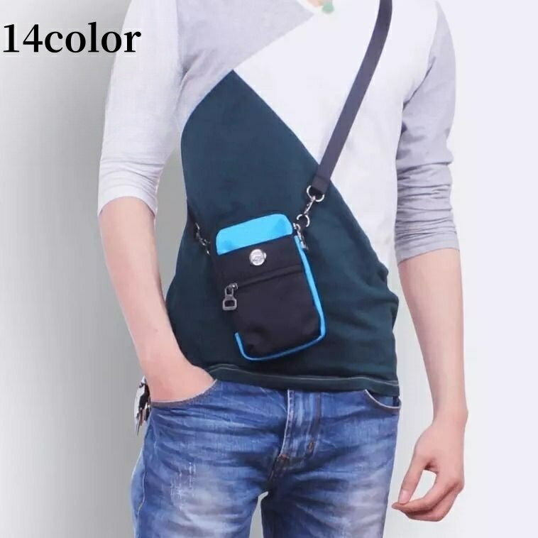 送料無料 ミニショルダーバッグ 2way 3way 防水 スマホポーチ ベルトポーチ ウエストミニポーチ カラビナ付き メンズ レディース ユニセックス 男女兼用 シンプル おしゃれ コンパクト 肩掛け 斜め掛け クロスボディ スマホ収納 小物入れ ファスナー