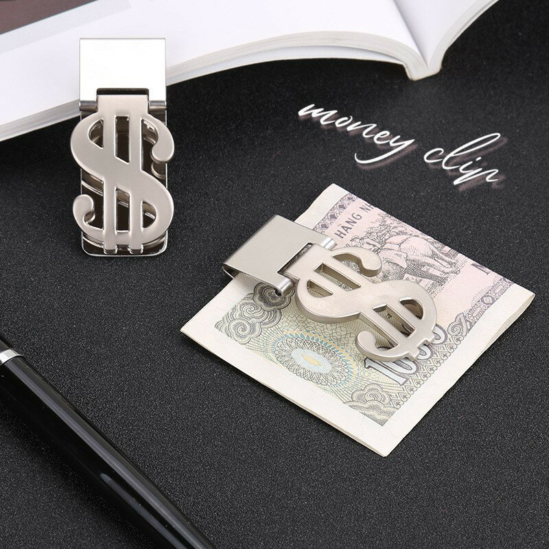 送料無料 マネークリップ ドルデザイン 財布 ウォレット ＄ シルバーカラー お札クリップ シンプル おしゃれ クール メンズ レディース 男性 女性 シルバーカラー 父の日 誕生日 プレゼント 贈り物｜詳細画像