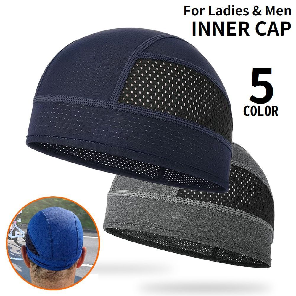 送料無料 インナーキャップ サイクルキャップ 自転車 ロードバイク サイクリング ヘルメット 無地 メッシュ 通気性 吸汗 速乾 蒸れ防止