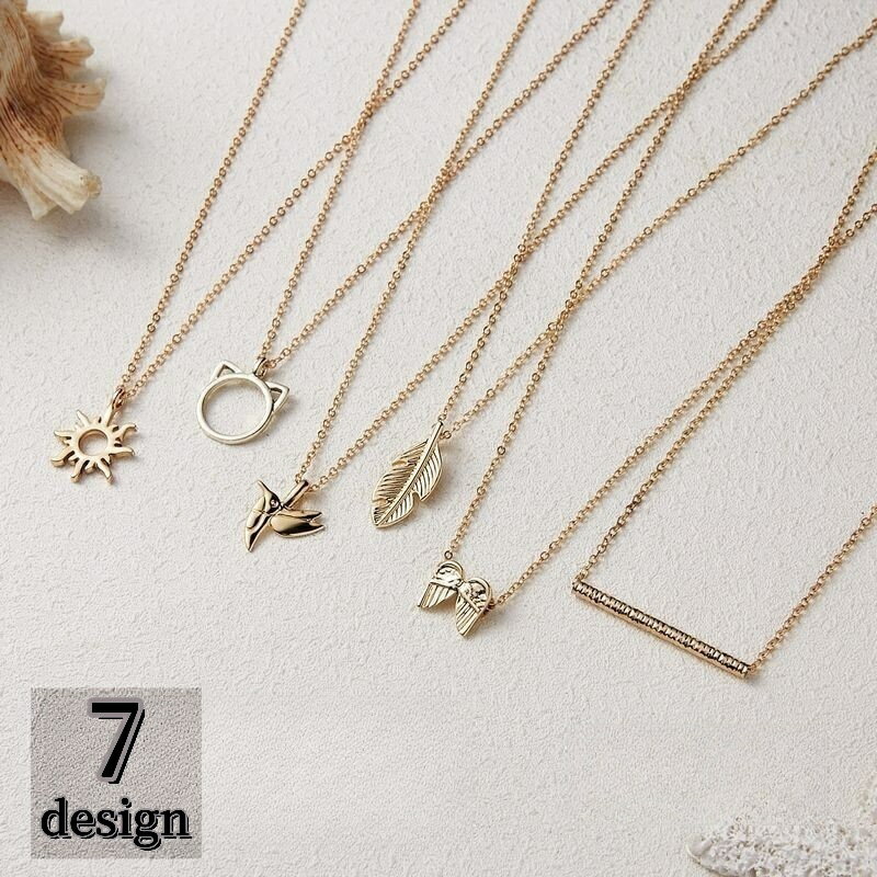 送料無料 ネックレス ペンダント レディース アクセサリー ゴールドカラー アズキチェーン ネコ 太陽 ..