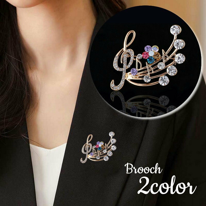 楽天Plus Nao送料無料 ブローチ ラインストーン 音符 ト音記号 レディース 女性用 五線 音楽 上品 エレガント おしゃれ かわいい プレゼント ギフト 誕生日 記念日 フォーマル 入園 入学 卒園 卒業 パーティー 結婚式 アクセサリー小物