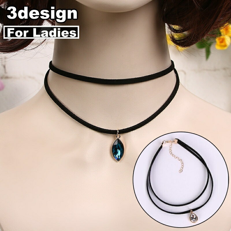 送料無料 チョーカー ネックレス レディース 女性 アクセサリー 首飾り ベロア調 2連 重ね付け風 シンプル きれいめ おしゃれ プレゼント ギフト