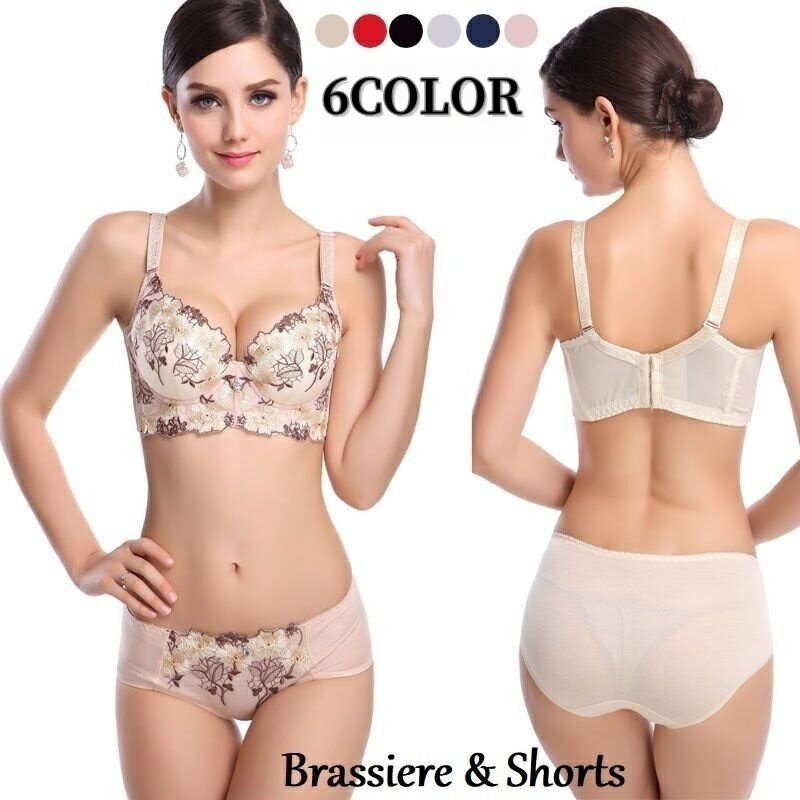 送料無料 ブラ&ショーツセット 上下セット 3/4カップブラ スタンダードショーツ レディース ブラジャー 脇高 フルバック ワイヤー入り 4列ホック 女性下着...