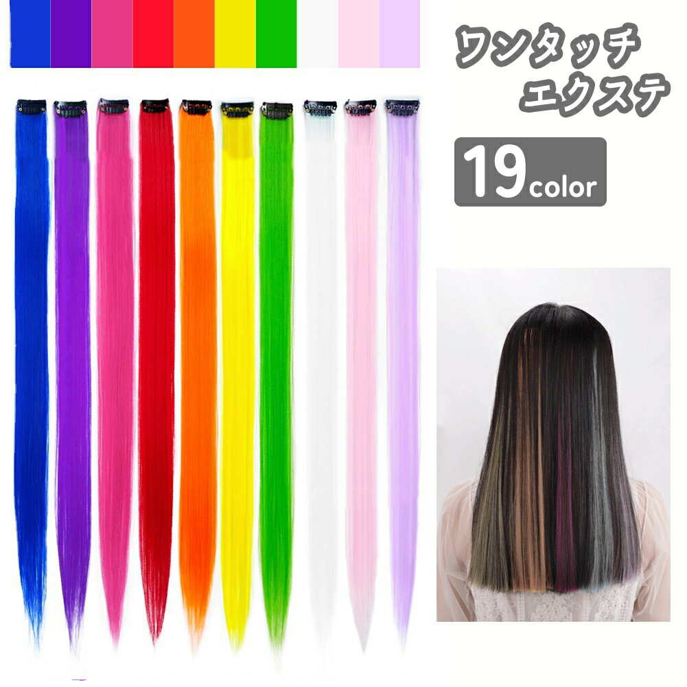 送料無料 ワンタッチエクステ メッシュ レディース 女性 ヘアアクセサリー ロング ストレート カラフル..