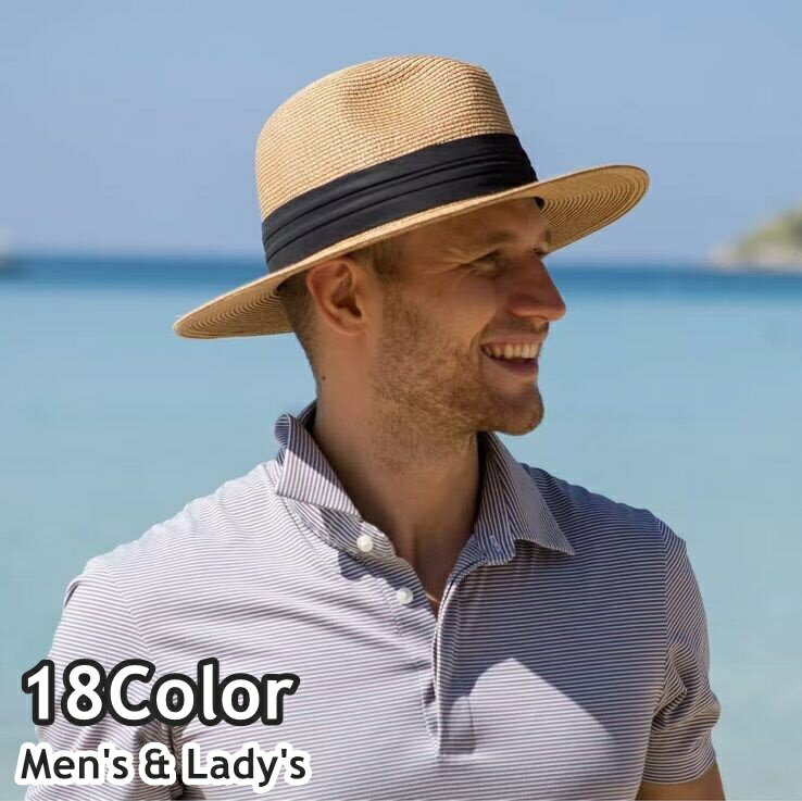 送料無料 麦わら帽子 中折れ帽 ハット ストローハット メンズ 男性 レディース 女性 男女兼用 帽子 ぼうし 顎紐付き 日よけ対策 紫外線対策 UVカット おしゃれ ファッション小物 夏