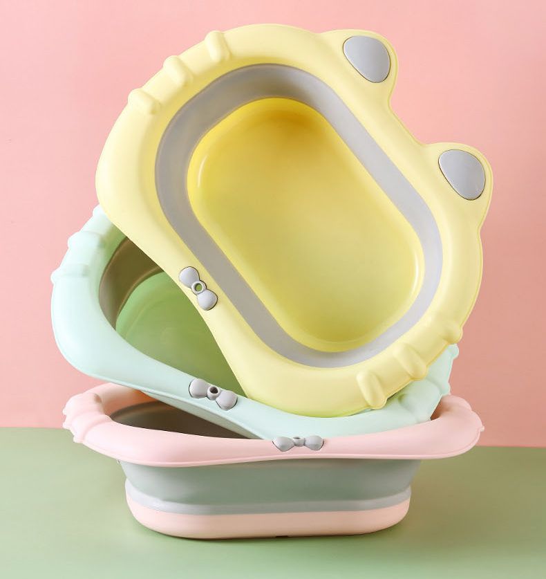 Plus Naoの送料無料 洗面器 折りたたみ式 キッズ 子供用 たらい 洗い桶 湯桶 大容量 軽量 壁掛け 吊るせる たためる 省スペース 隙間収納 可愛い 持ち運び便利｜アングル2