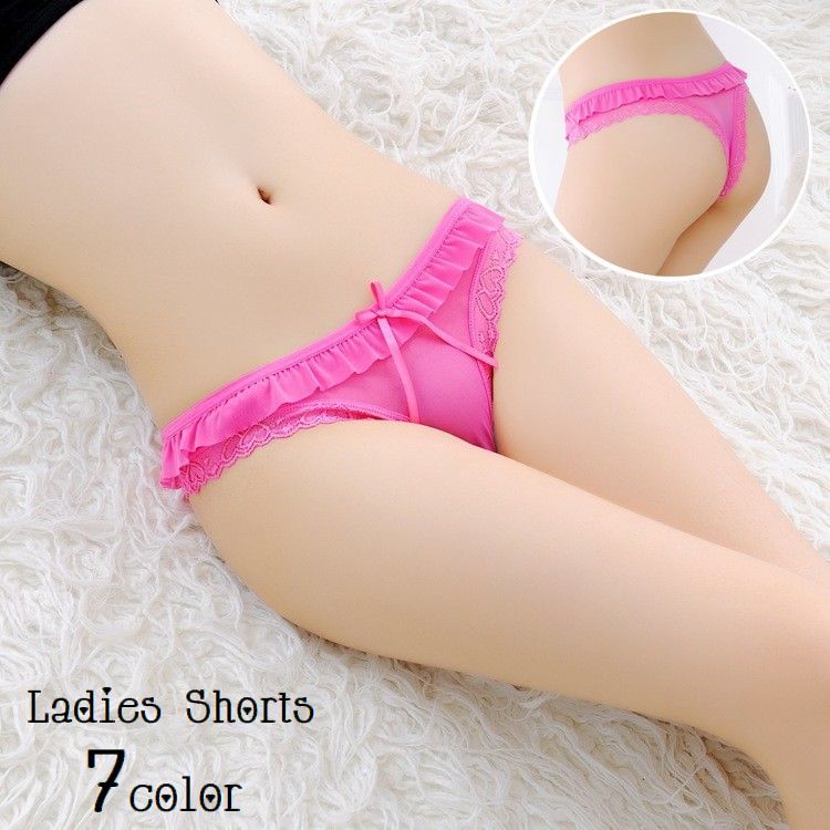送料無料 Tバックショーツ タンガ レディース 女性下着 パンツ パンティー フリル リボン シースルー ..
