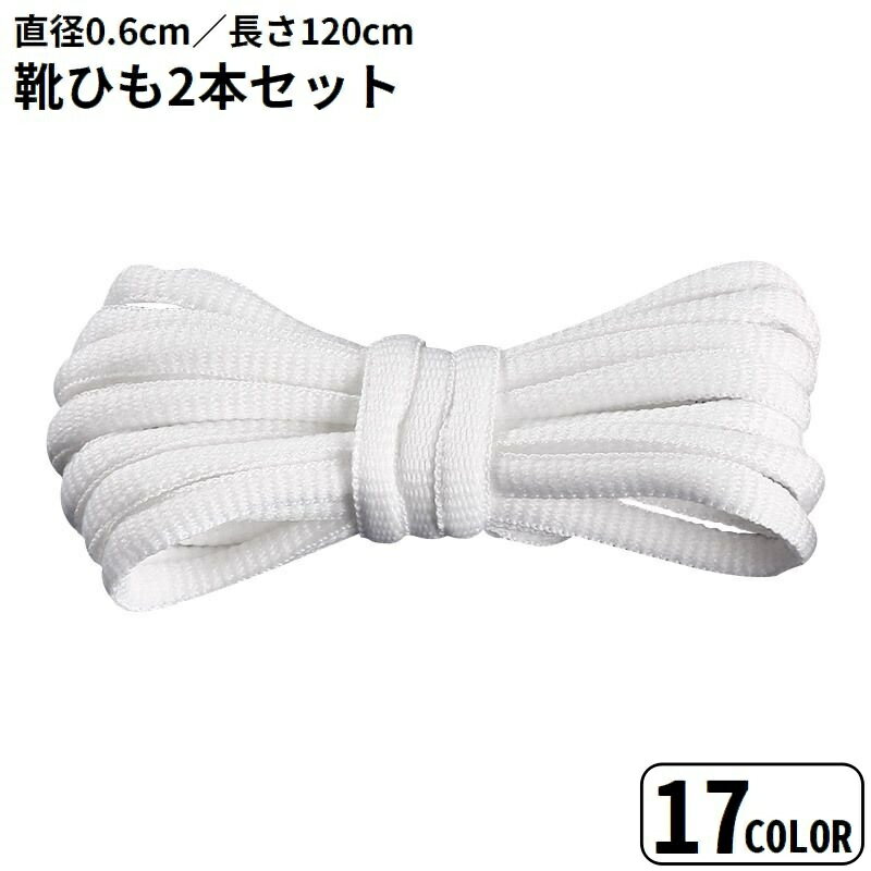送料無料 靴紐 靴ひも シューレース 2本セット メンズ レディース 120cm 丸紐 無地 シンプル スニーカ..