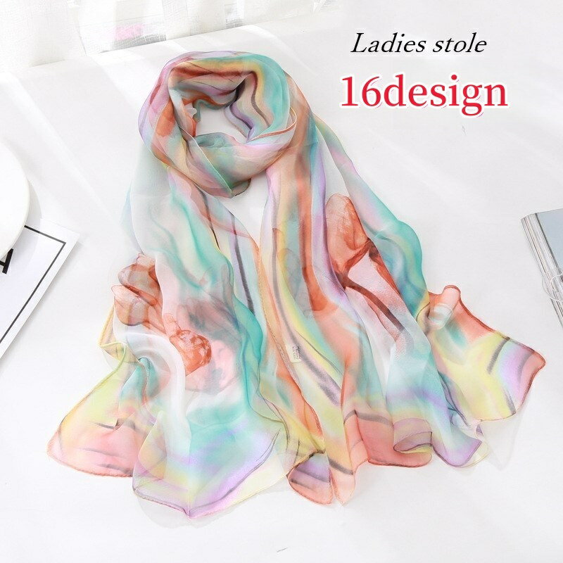 送料無料 ストール スカーフ レディース 女性 ファッション雑貨 長方形 1m以上 160cm 総柄 花柄 フラワー グリーン ピンク グラデーション カラフル 華やか かわいい キュート フェミニン 春 秋