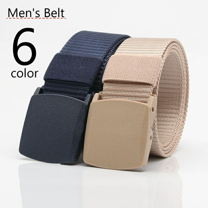 送料無料 ベルト ガチャベルト ナイロンベルト キャンバスベルト メンズ 男性 紳士 ファッション小物 穴無し 無段階調整 フリーカット 無地 単色 アウトドア 通勤 運動 カジュアル お出かけ 普段使い かっこいい おしゃれ 黒 緑 カーキ 青 茶