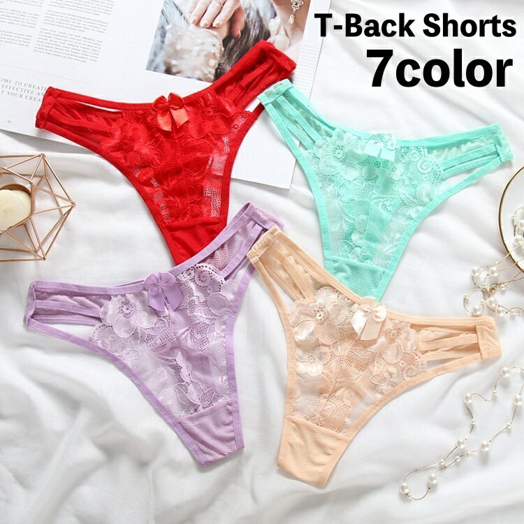 送料無料 ショーツ Tバックショーツ タンガ レディース 女性 下着 インナー ローライズ 総レース 花柄 リボン 大人可愛い おしゃれ ティーバック パンティ パンツ 婦人下着
