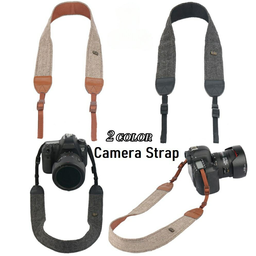送料無料 カメラストラップ ショルダーストラップ 肩掛け 斜め掛け ネックストラップ 紛失防止 落下防止 首かけ 一眼レフ ミラーレス デジカメ カメラ女子 シンプル おしゃれ 外出 お出掛け 散歩 野球観戦 旅行