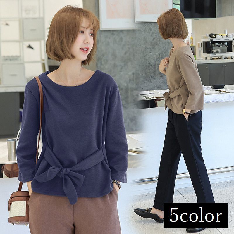 送料無料 カットソー 長袖 7分袖 レディース 無地 シンプル カジュアル 春秋 ウエストマーク ドロップショルダー 丸首 ボートネック ラウンドネック 厚手 トップス おしゃれ お洒落 普段着 普段使い 着回し 合わせやすい 通勤 通学 オフィス ビジネス 女性 ガールズ 婦人用 S