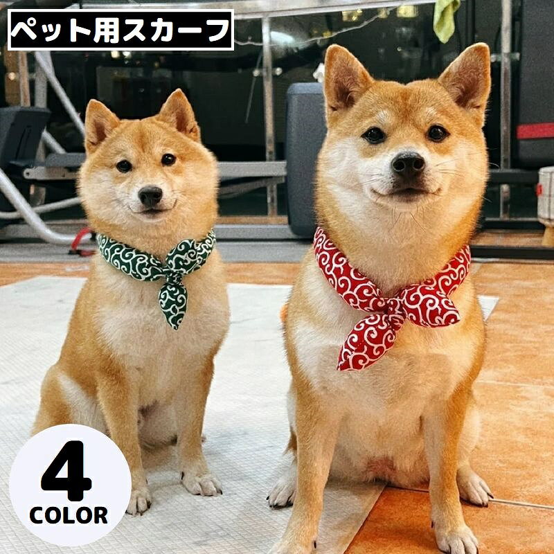 送料無料 ペット用 スカーフ バンダナ アクセサリー 犬 猫 首飾り ゴム 簡単装着 唐草模様 リボン 散歩 おめかし かわいい おしゃれ