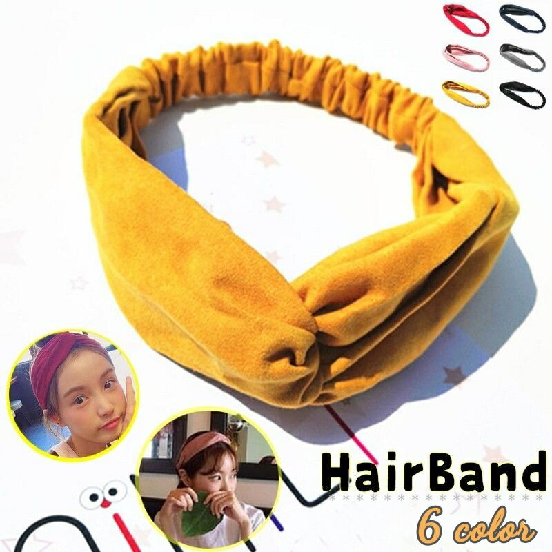 送料無料 ヘアバンド ヘッドバンド ターバン レディース 女性 婦人 スエード調 クロス ヘアアクセサリー 髪留め 髪飾り 洗顔 メイク 便利 シンプル 無地 単色 カジュアル リラックス かわいい おしゃれ カラバリ豊富 ヘアアレンジ ピンク レッド ブルー イエロー ブラック グ
