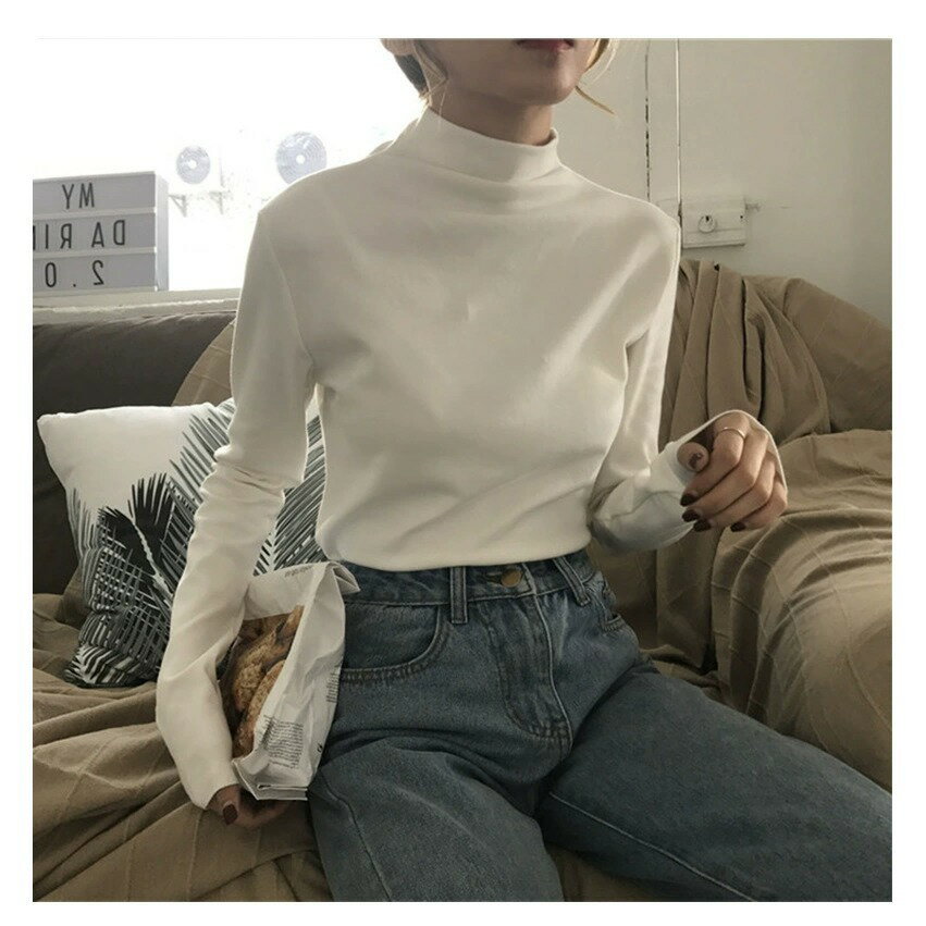 送料無料 長袖カットソー レディース 女性 トップス ハイネック タートルネック メ...