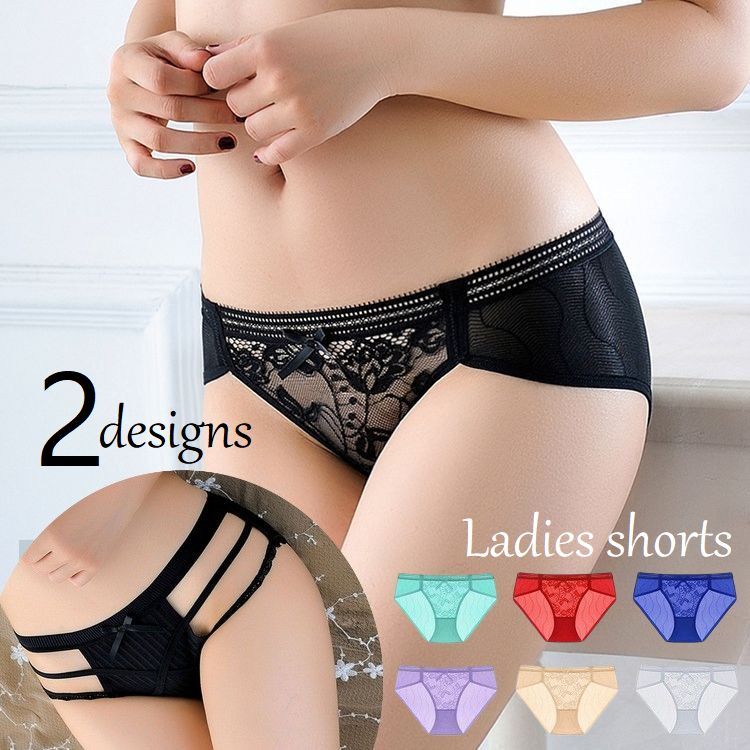 送料無料 ローライズ レディースショーツ 単品 ヒップハンガー フルバック 刺しゅうレース サイドストリング 女性用 インナー 下着 アンダーウエア ホワイト ブラック ベージュ レッド
