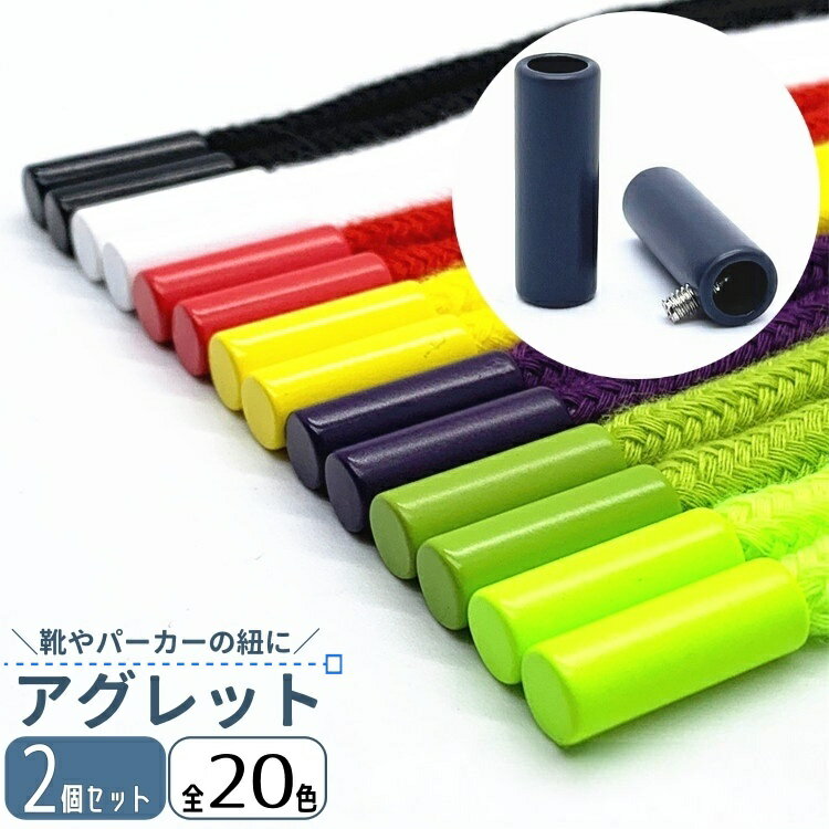 送料無料 アグレット 2個セット ループトップ 先止め 金具 靴 シューズ パーカー 簡単取り付け カラバリ豊富 ゴールドカラー シルバーカラー 金属 おしゃれ 定番 かわいい