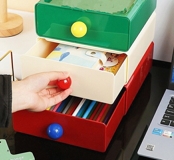 送料無料 卓上収納ボックス 引き出し 3段 コスメ収納 小物入れ デスク収納 多用途 ...