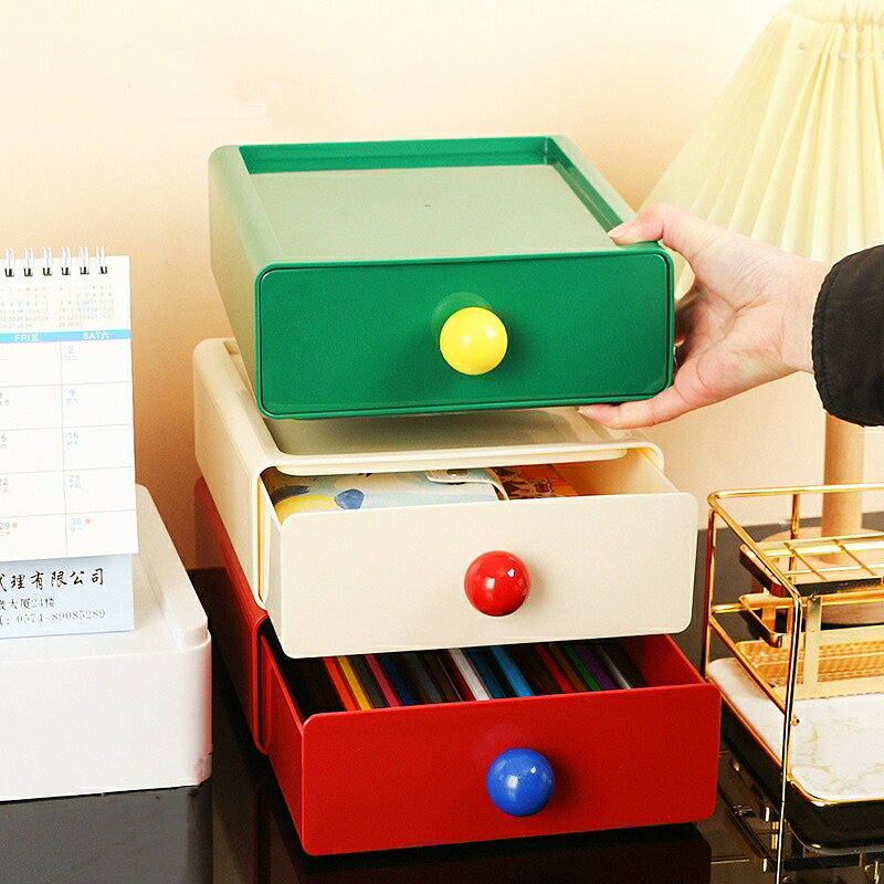 送料無料 卓上収納ボックス 引き出し 3段 コスメ収納 小物入れ デスク収納 多用途 ...