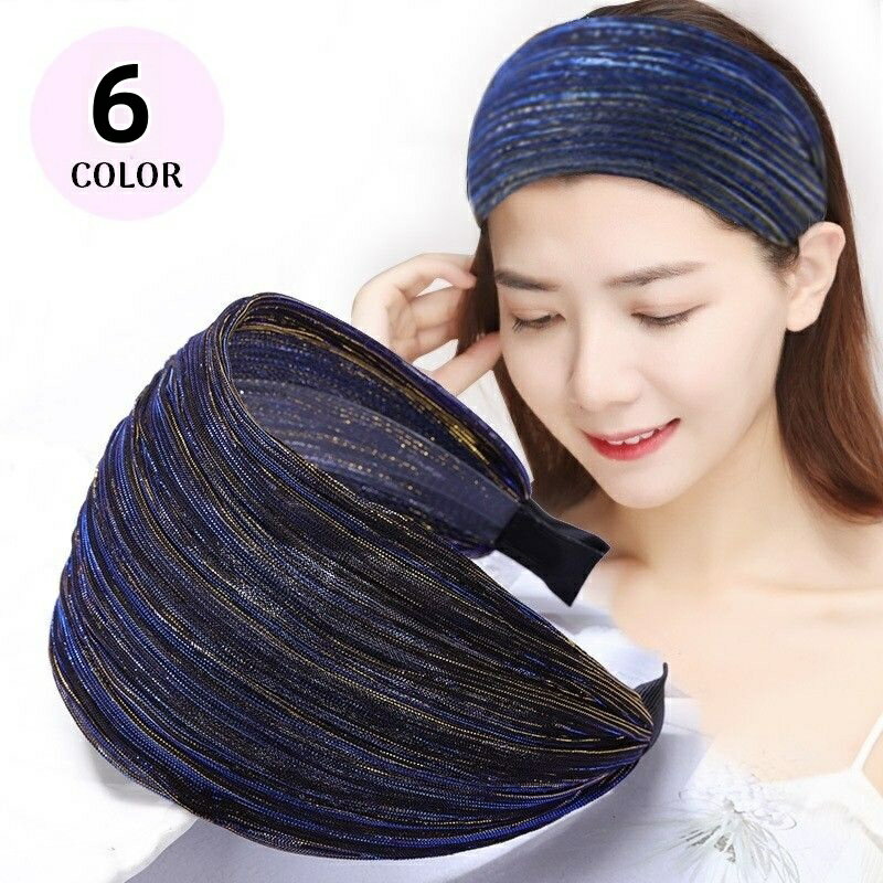 送料無料 カチューシャ レディース ヘアアクセサリー 髪飾り 髪留め 布製 幅広ワイド メッシュ 透け感 光沢感 ヘアア…