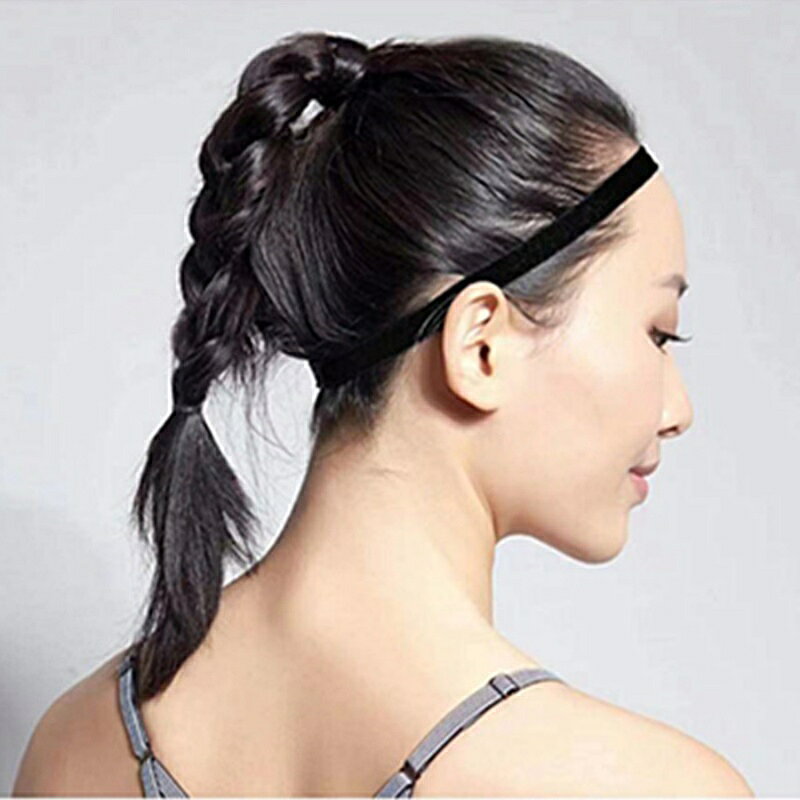 送料無料 ヘアバンド ヘッドバンド 単品 1本 スポーツ用 レディース メンズ ユニセックス 男女兼用 髪留め 汗止め 滑り止め 伸縮 無地 単色 ブラック 黒 ホワイト 白 シンプル おしゃれ 運動 ランニング フィットネス ヨガ カラバリ豊富 plusnao-10327102 Plus Nao サンプル画像2