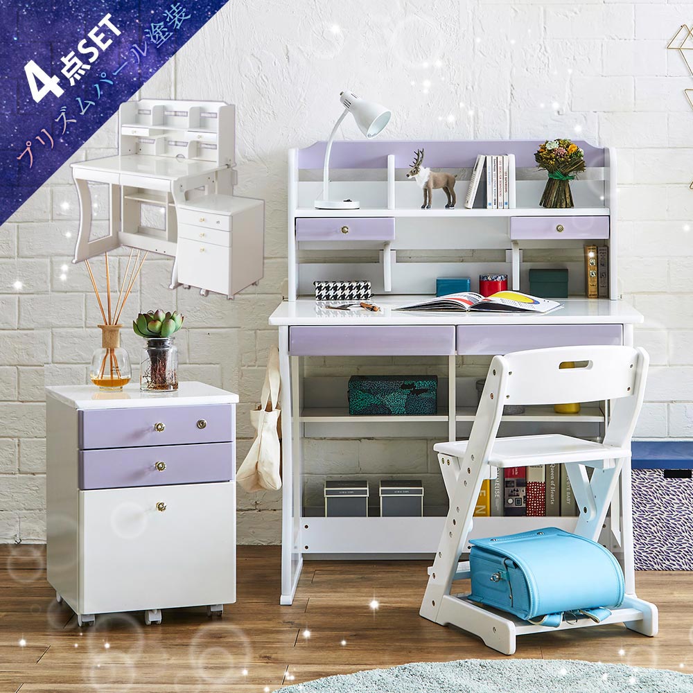 【サイズ】本体:横幅100×奥行55（伸長天板有の時65）×高さ76(cm)上置き:横幅96×奥行23×高さ47(cm)ワゴン:横幅42.5×奥行46×高さ62〜76(cm)書棚:横幅100×奥行23×高さ76(cm)【材質】MDF(プリズ...