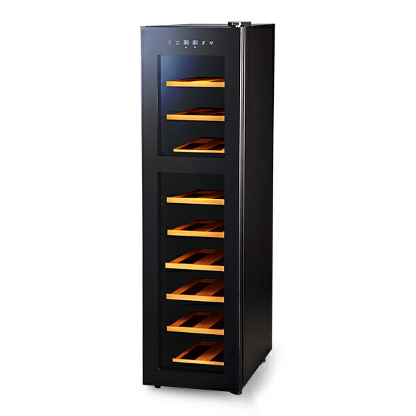 【送料無料 即納 あす楽】 ワインセラー 家庭用 おしゃれ 18本 収納 高級モデル 温度調節 上下別温度 静音 低振動 タッチパネル LED表示 コンパクト 小型 人気 ノンフロン スリム ブラック ワイン冷蔵庫 静か ワンドア お酒 保存 保管 BWC-018P PlusQ(プラスキュー)