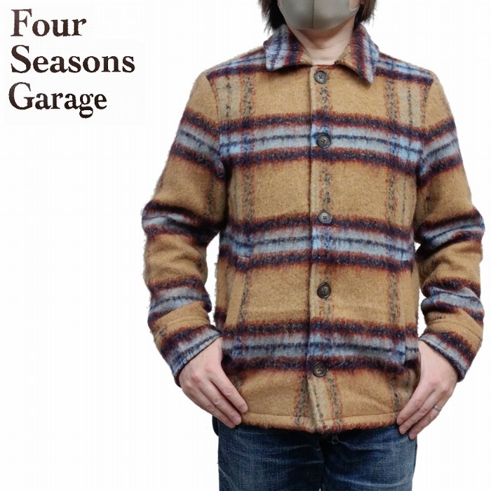 樂天商城 - ジャケット BIG チェック 起毛 裏付き ワークブルゾン 0125-34007 fourseasonsgarage フォーシーズンズガレージ 大人のアメカジ 巣ごもり 商品入れ替えの為