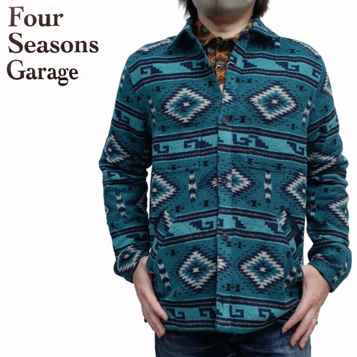 楽天PLUS TOKAGEYAジャケット 肉厚 ネイティブ柄 ワークシャツ ブルゾン 0125-38009 fourseasonsgarage フォーシーズンズガレージ 大人のアメカジ 巣ごもり 商品入れ替えの為