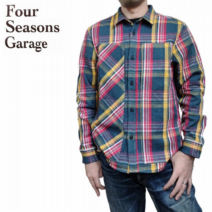 樂天商城 - 長袖シャツ 日本製 肉厚 ビックポケット ワークシャツ 0135-38009 fourseasonsgarage フォーシーズンズガレージ 大人のアメカジ サックス