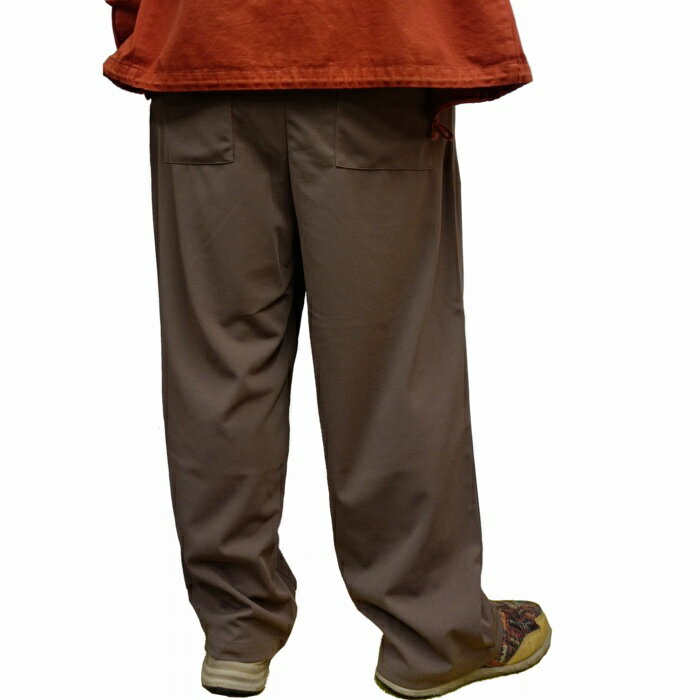 パンツ 梨地 2タック入り ダーツ入り ワイドフィットパンツ ガウチョ 126-0211 CPS ユニセックス 男女兼用 ゆったり ラクチン ゆるカジ 民族