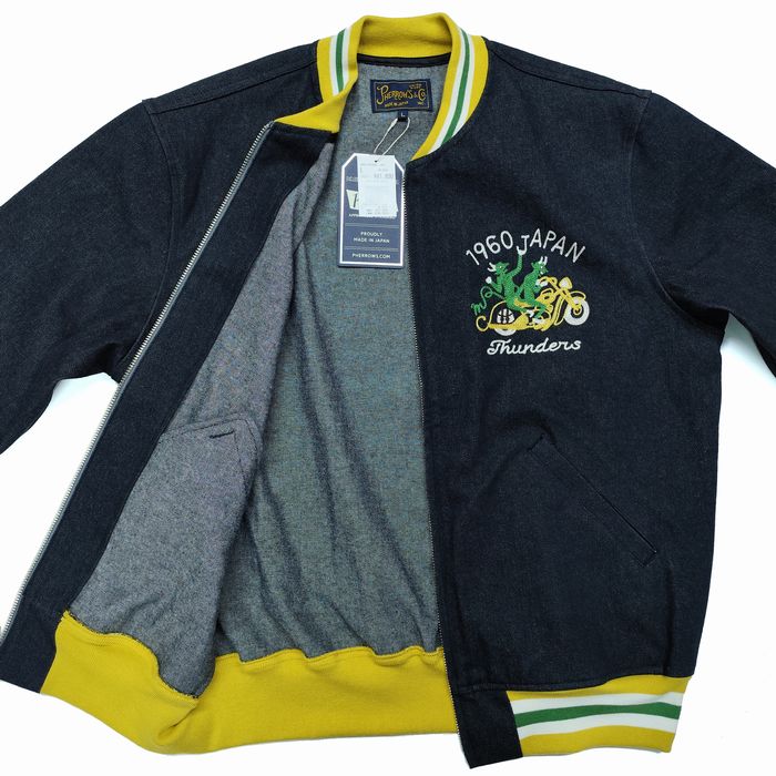 ジャケット ブラックデニム スポーツジャケット リブライン入り 25s-ptr-f-jac Pherrow's フェローズ アメカジ 25s-ptr&f-jac サイクルクラブ サンダース 日本製