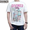 半袖Tシャツ 入道雷雲 和柄 和風 武者 ホワイト 64140 DIVINER ディバイナー DIVINERJAPAN プリントTシャツ