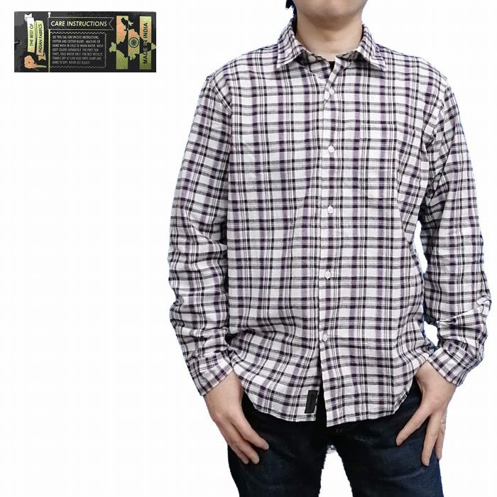 樂天商城 - 長袖シャツ インド綿 チェック シャツ 1500120-1 MMMM アメカジ 着心地抜群 吸水性 速乾性