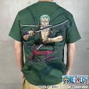 半袖Tシャツ ゾロ 海賊狩り TEE 252095 ロロノア ゾロ 刺繍 和の国編 絡繰魂 × ONE PIECE からくりたましい 和柄 マリモカラー