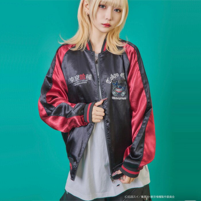 東京喰種 リバーシブルスカジャン 霧嶋董香 月山習 神代利世 ウタ マスク 735101-bk-rd UNDERGROUND アンダーグラウンド 東京喰種 トウキョウグール コラボ　ユニセックス 男女兼用