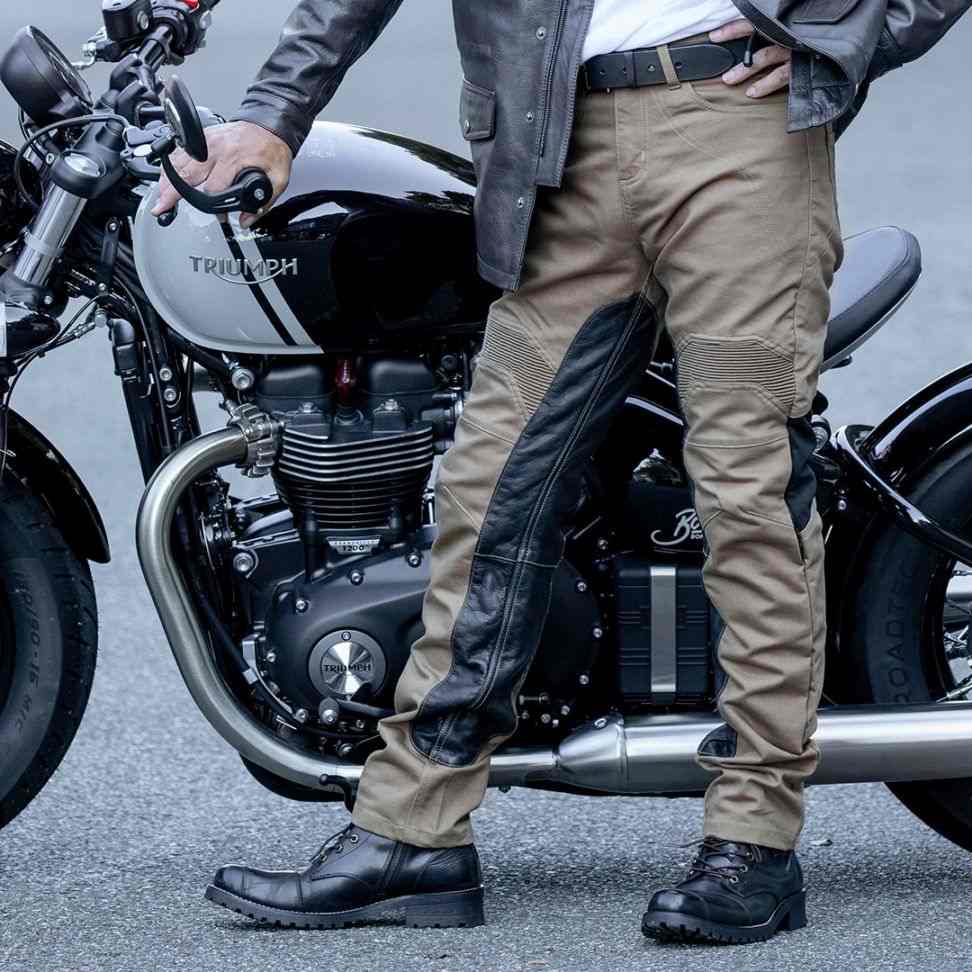 樂天商城 - ヒートガード付き コーデュラ コットン パンツ ストレッチ カップ付き AAコットン dp-44 DEGNER デグナー バイク ツーリング 膝と腰にプロテクターを標準装備