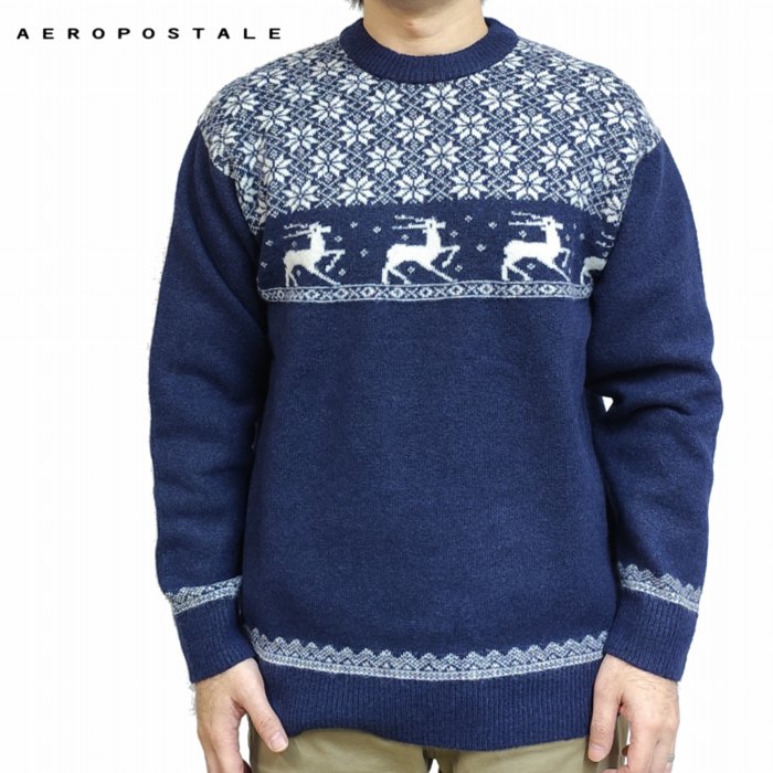 樂天商城 - 7G へアリーヤーン トナカイ柄 クルーネック セーター ニットの元祖 25522340 Aeropostale エアロポステール 着心地抜群 クリスマス 贈り物 女性にもおすすめ 商品入れ替えの為
