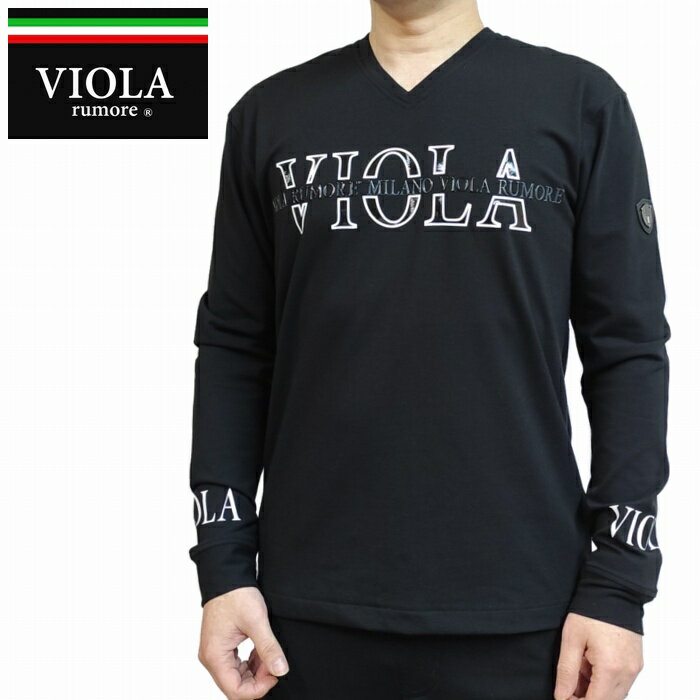 樂天商城 - 長袖Tシャツ Vネック V首 高周波プリント ジェルプリント シートプリント ストレッチ 62203 VIOLA RUMORE ヴィオラルモーレ イタリア イタリアン ビター系